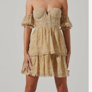 {NWT} ASTR the label floral strapless dress without sleeve